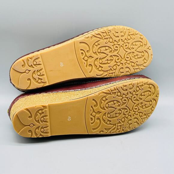 Spring Step L'Artiste Sandals Women 9.5 Green Leather Delphia Wedge Floral Strap - Picture 11 of 11